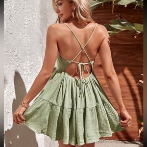 New SHEIN women’s open back ruffle vacation dress